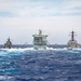 HMNZS Te Mana and USS Preble Replenishment-At-Sea with MV Asterix