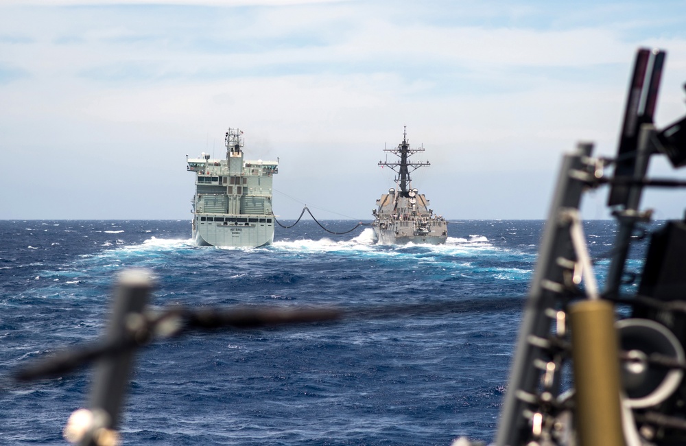 USS Preble Replenishment-At-Sea with MV Asterix