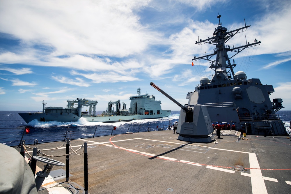 USS Dewey Replenishment-At-Sea with MV Asterix