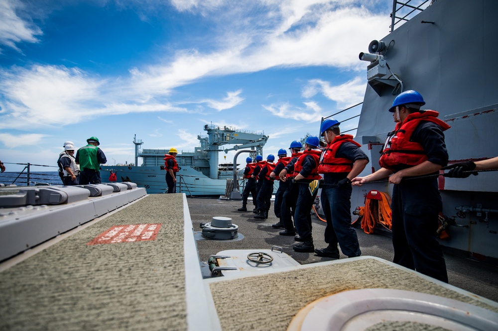 USS Dewey Replenishment-At-Sea with MV Asterix