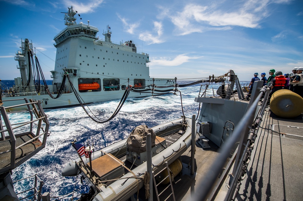 USS Dewey Replenishment-At-Sea with MV Asterix