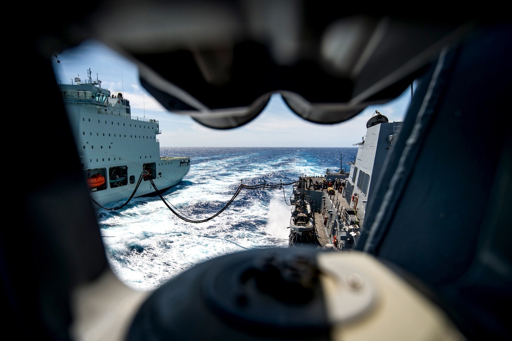 USS Dewey Replenishment-At-Sea with MV Asterix