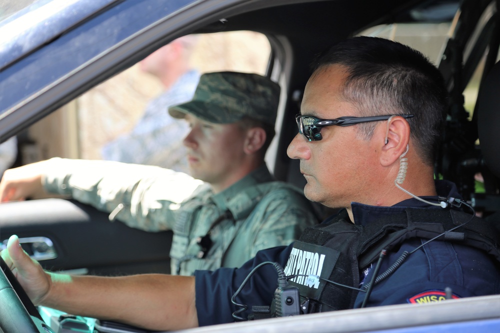 Air Force security forces, Wisconsin State Patrol trooper team up during Patriot North 2018