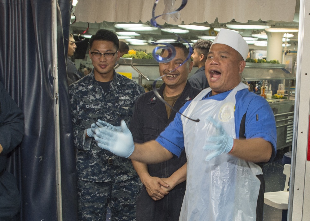 Bonhomme Richard Holds Dinner for Sailors with July Birthdays