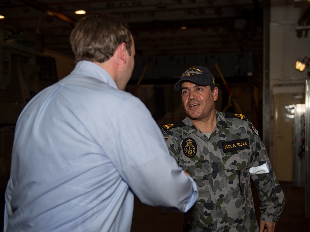 HMAS Adelaide (L01) hosts U.S. Representatives during RIMPAC