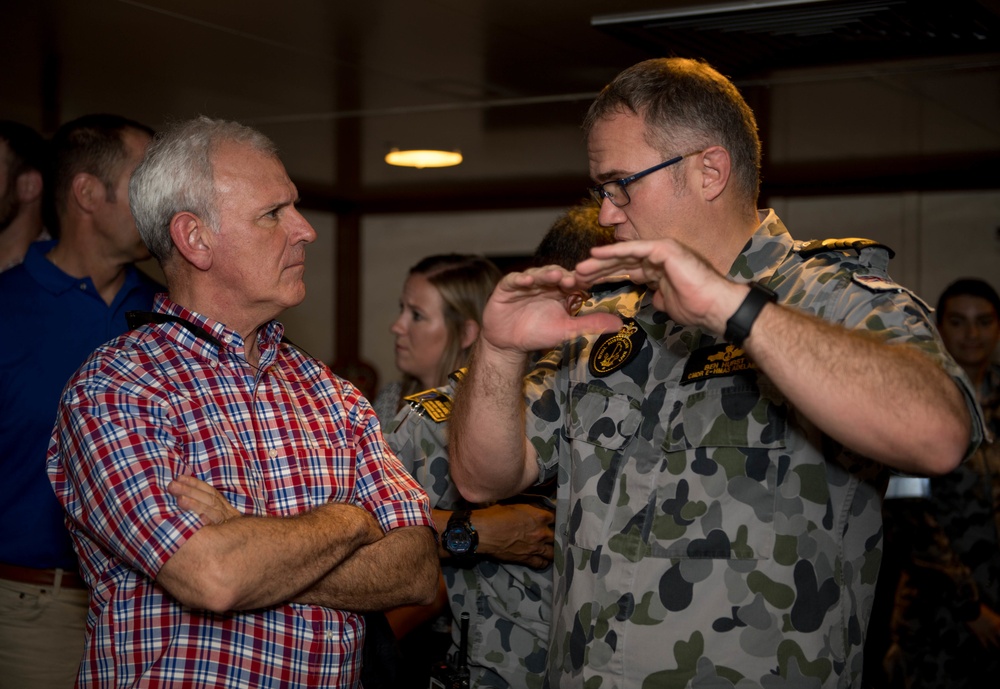 HMAS Adelaide (L01) hosts U.S. Representatives during RIMPAC