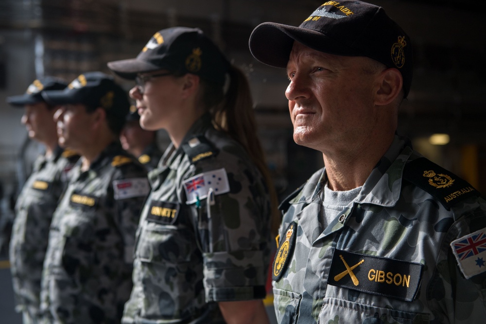 HMAS Adelaide (L01) hosts U.S. Representatives during RIMPAC