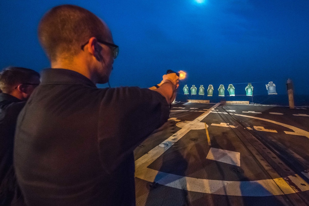 Low-light Gun Shoot on USS Jason Dunham (DDG 109)