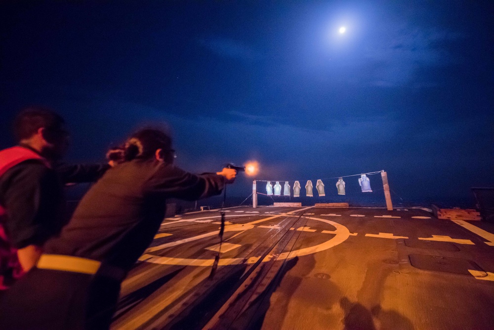 Low-light Gun Shoot on USS Jason Dunham (DDG 109)