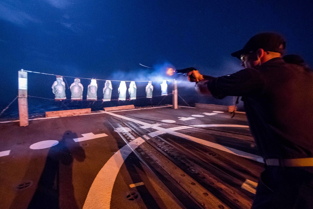 Low-light Gun Shoot on USS Jason Dunham (DDG 109)