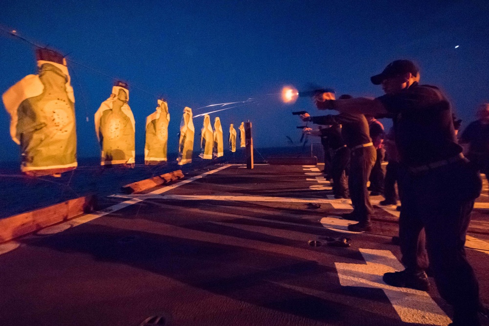 Low-light Gun Shoot on USS Jason Dunham (DDG 109)