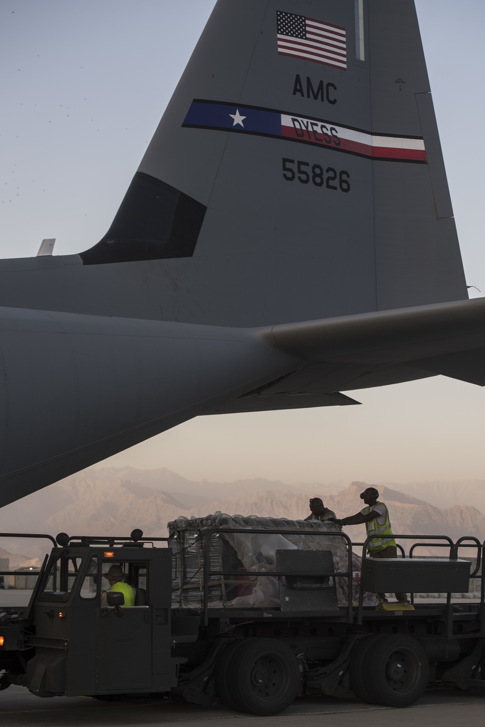 C-130J Super Hercules Transfers Cargo Pallets