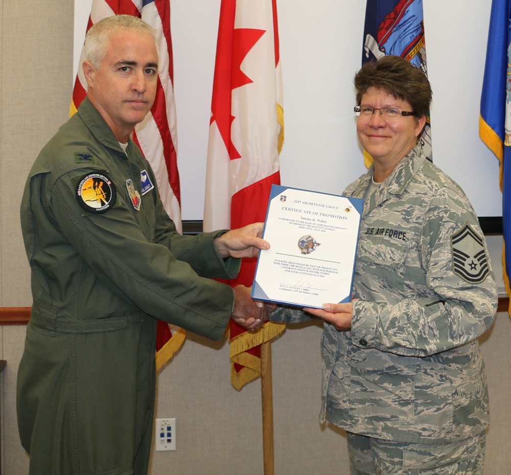 Weber Promoted to Chief Master Sergeant