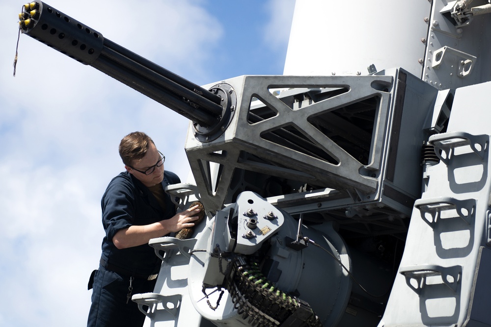 USS Preble (DDG 88) conducts routine operations at sea.