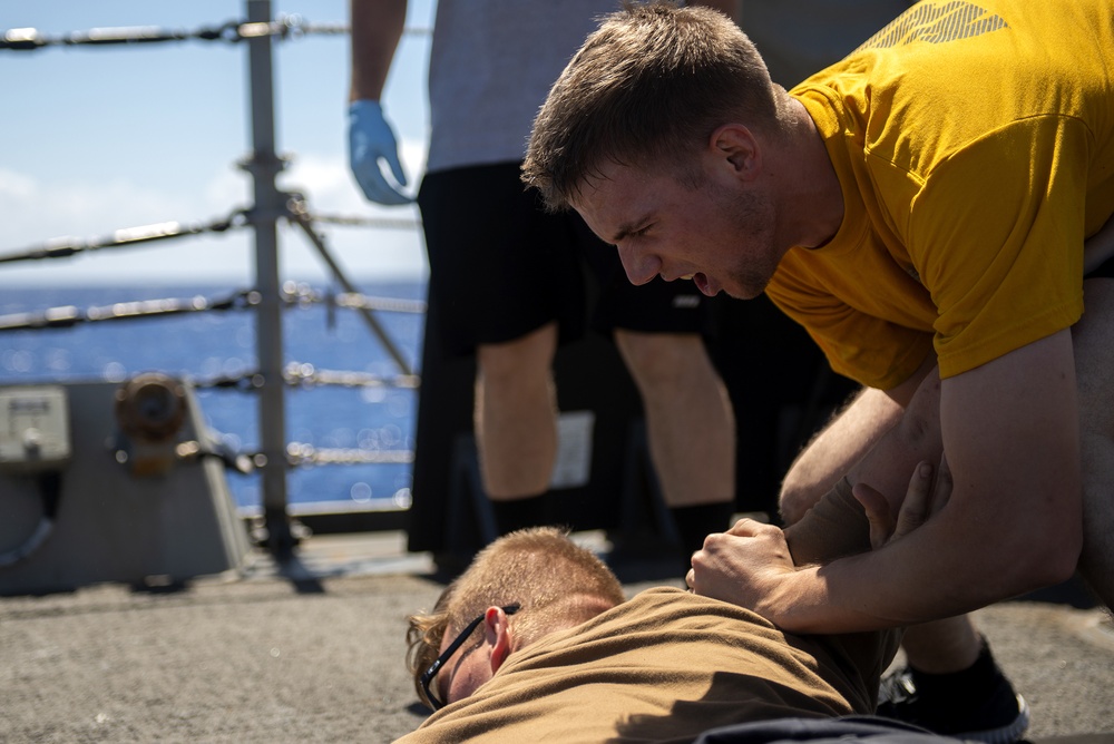 USS Preble (DDG 88) conducts routine operations at sea.