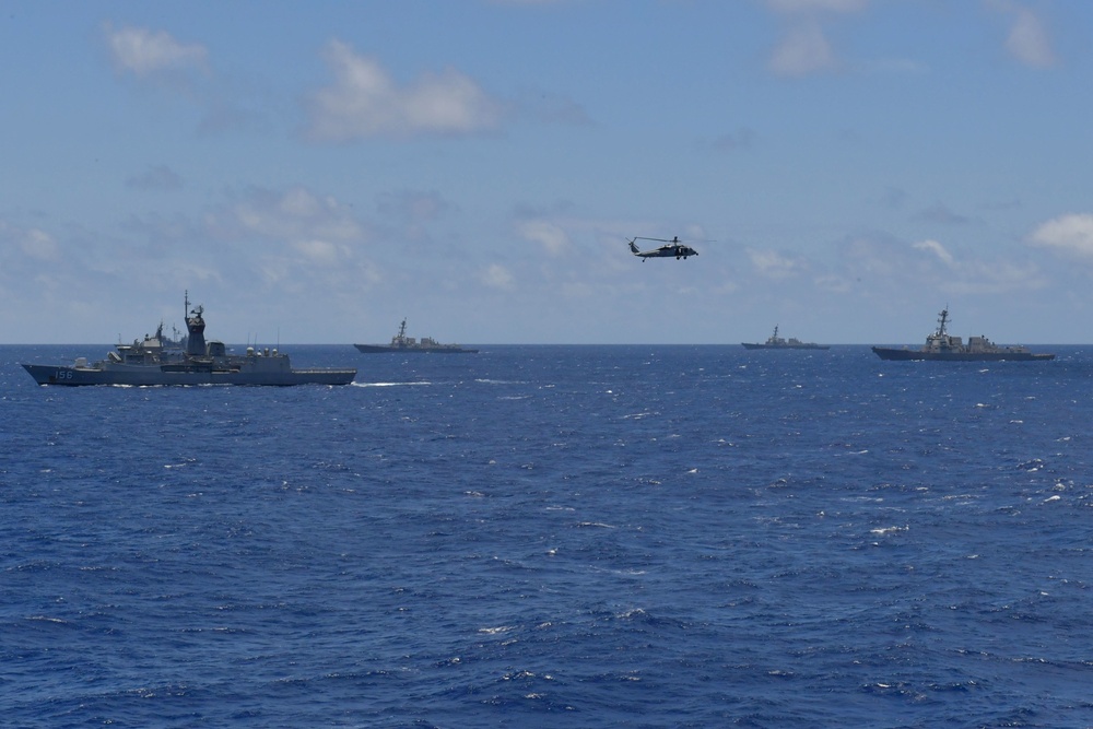 USS O’Kane sails with partner nations during RIMPAC 2018 photo exercise