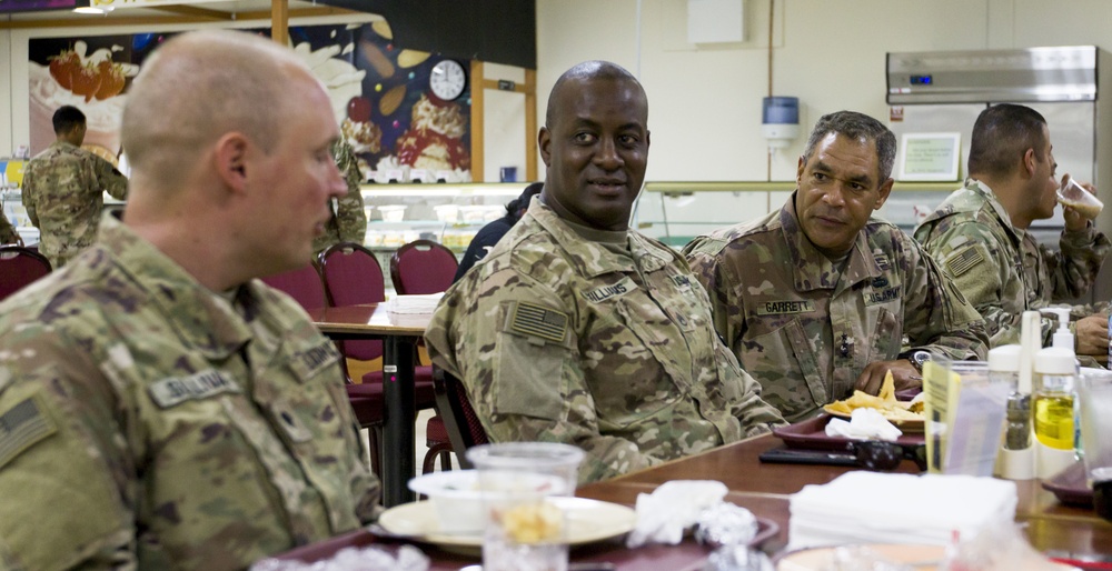 U.S. Army Lt. Gen. Michael X. Garrett, U.S. Army Central commanding general visits Soldiers in Qatar