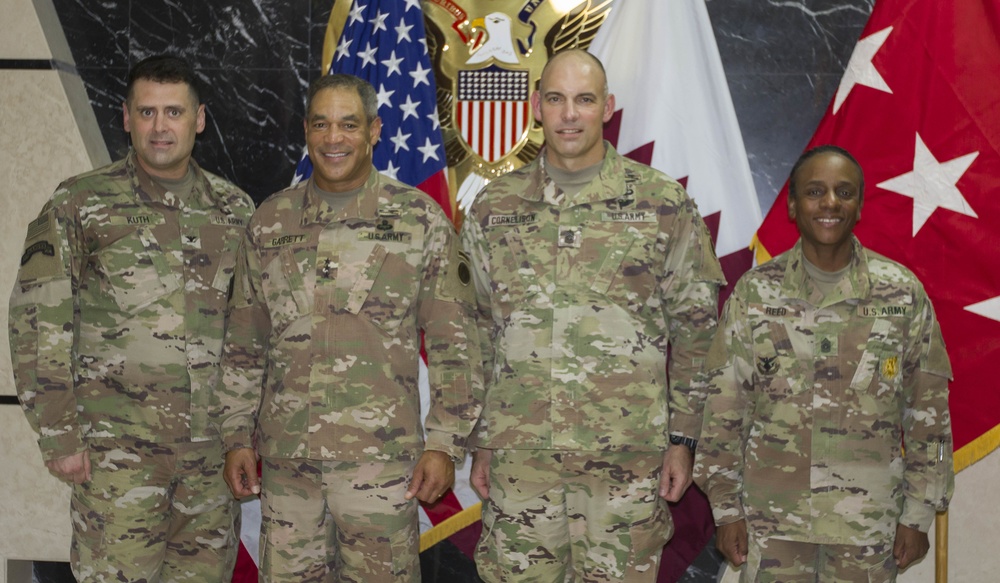 U.S. Army Lt. Gen. Michael X. Garrett, U.S. Army Central commanding general visits Soldiers in Qatar