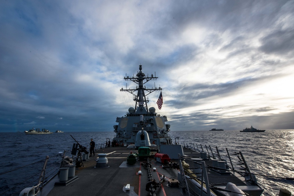 USS O’Kane sails with partner nations during RIMPAC