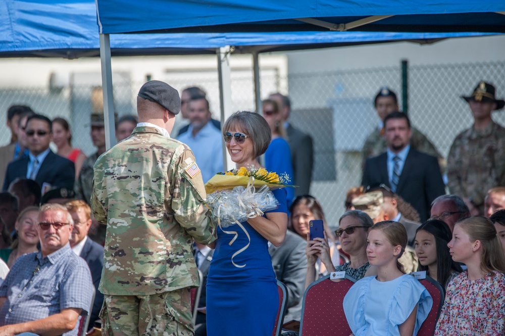 Change of Command USAG Ansbach Col. Benjamin C. Jones and Col. Steven M. Pierce.