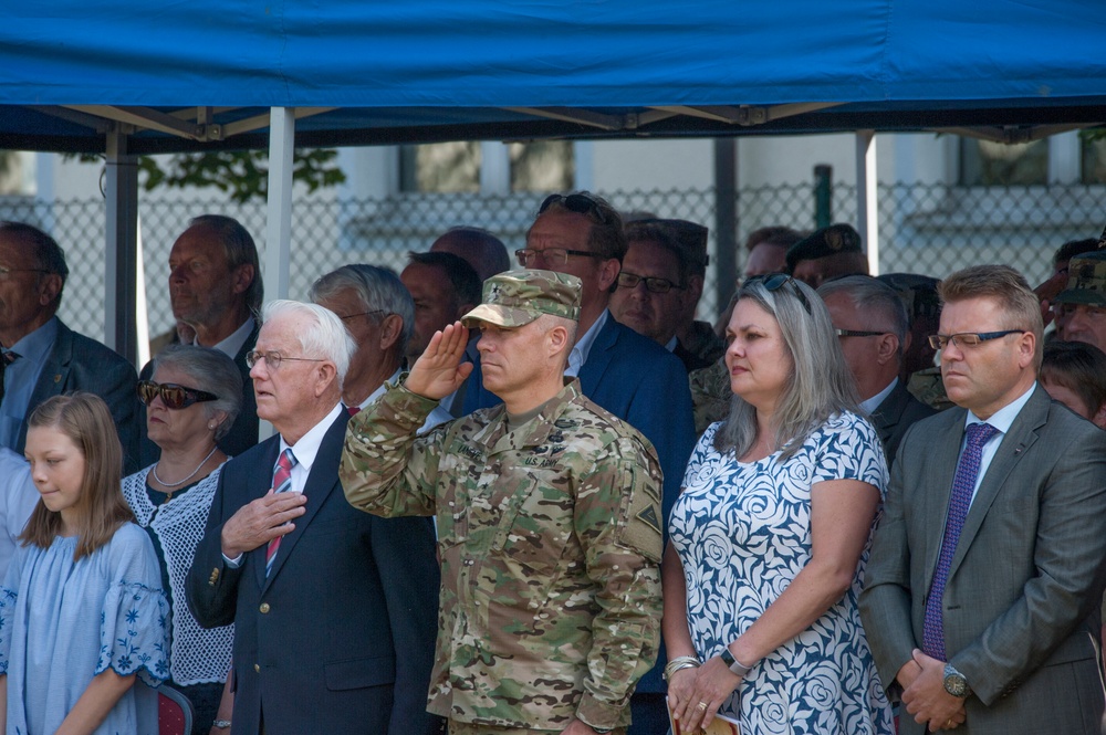 Change of Command USAG Ansbach Col. Benjamin C. Jones and Col. Steven M. Pierce.