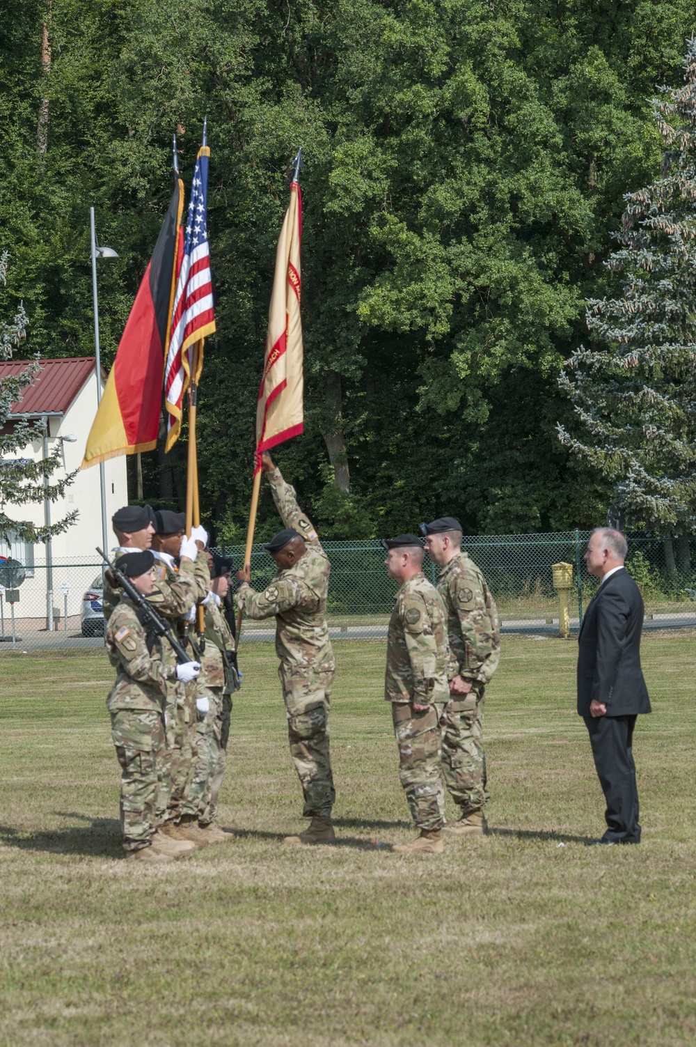 Change of Command USAG Ansbach Col. Benjamin C. Jones and Col. Steven M. Pierce.