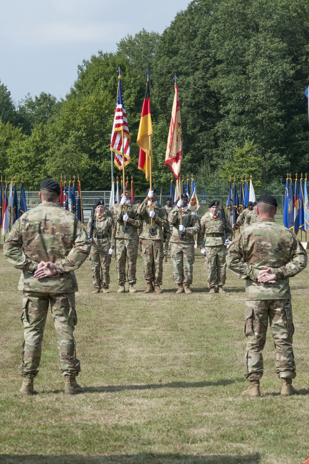 Change of Command USAG Ansbach Col. Benjamin C. Jones and Col. Steven M. Pierce.