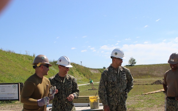 Distinguished Visitors Tour NMCB 27 During IRT Lincoln