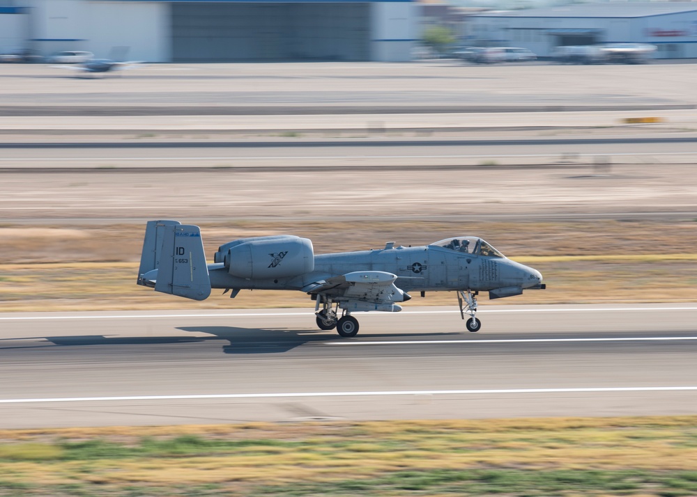 A-10Cs take off as F-15Cs depart Gowen Field