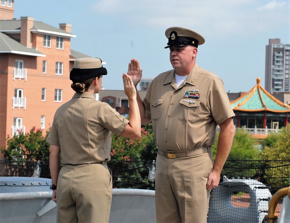 Right Hand Held High on the USS Wisconsin