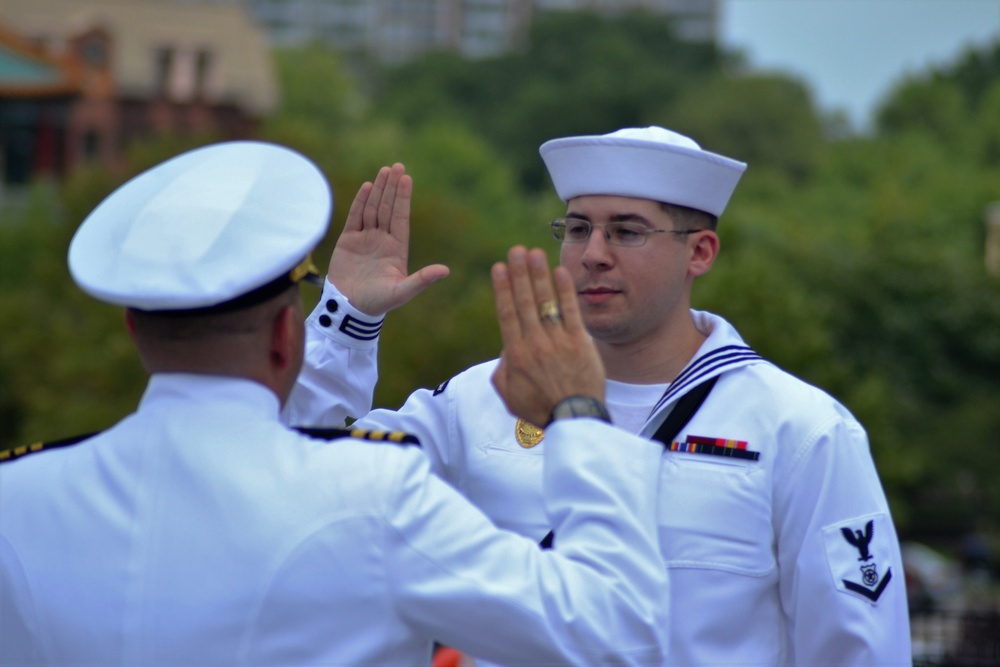 Re-enlisting aboard the USS Wisconsin