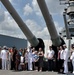 In front of Turret #1 aboard the USS Wisconsin