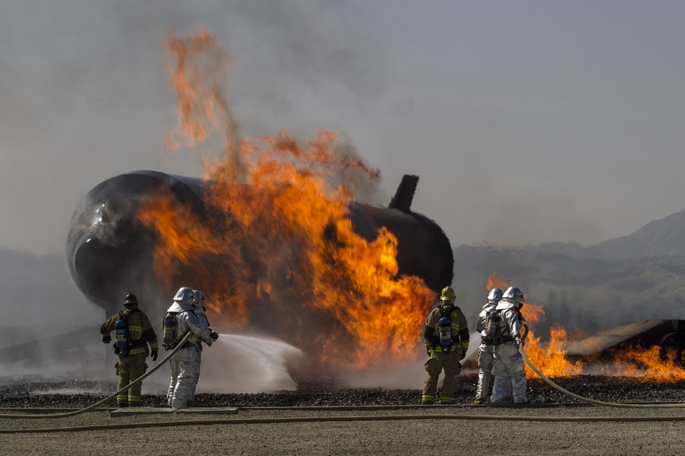 JFTB firefighters train in aircraft rescue and firefighting