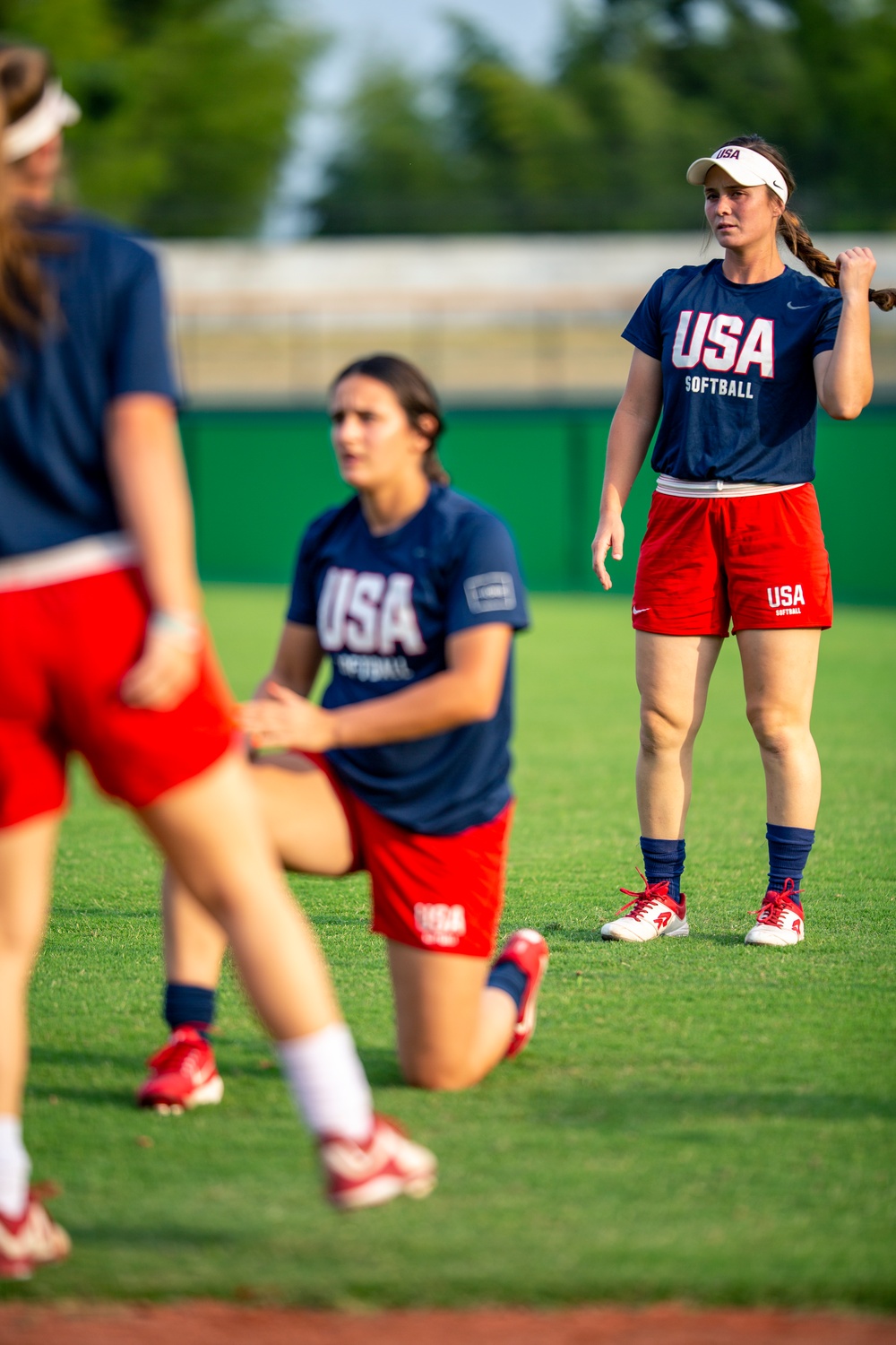 USA Women's National Softball Team practice in Iwakuni City