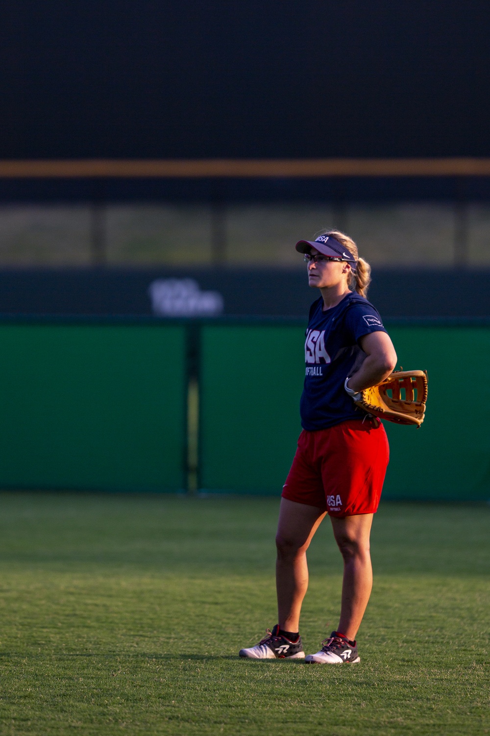 USA Women's National Softball Team practice in Iwakuni City