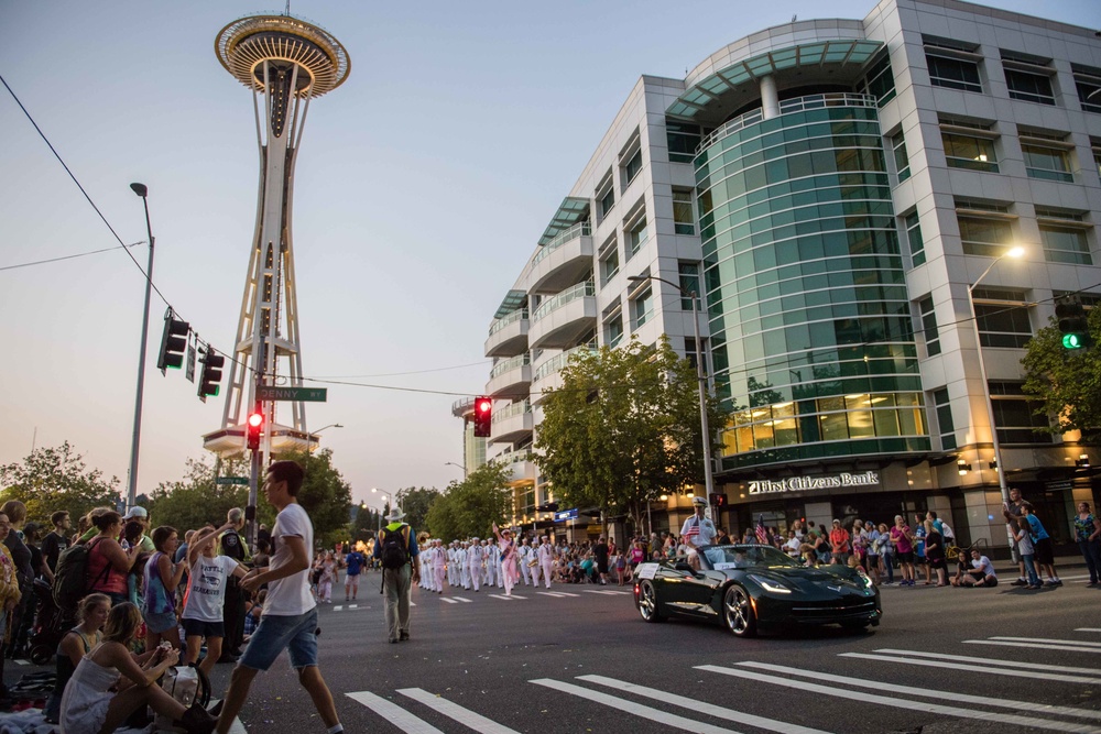 U.S. Navy Participates in Alaska Airlines Seafair Torchlight Parade