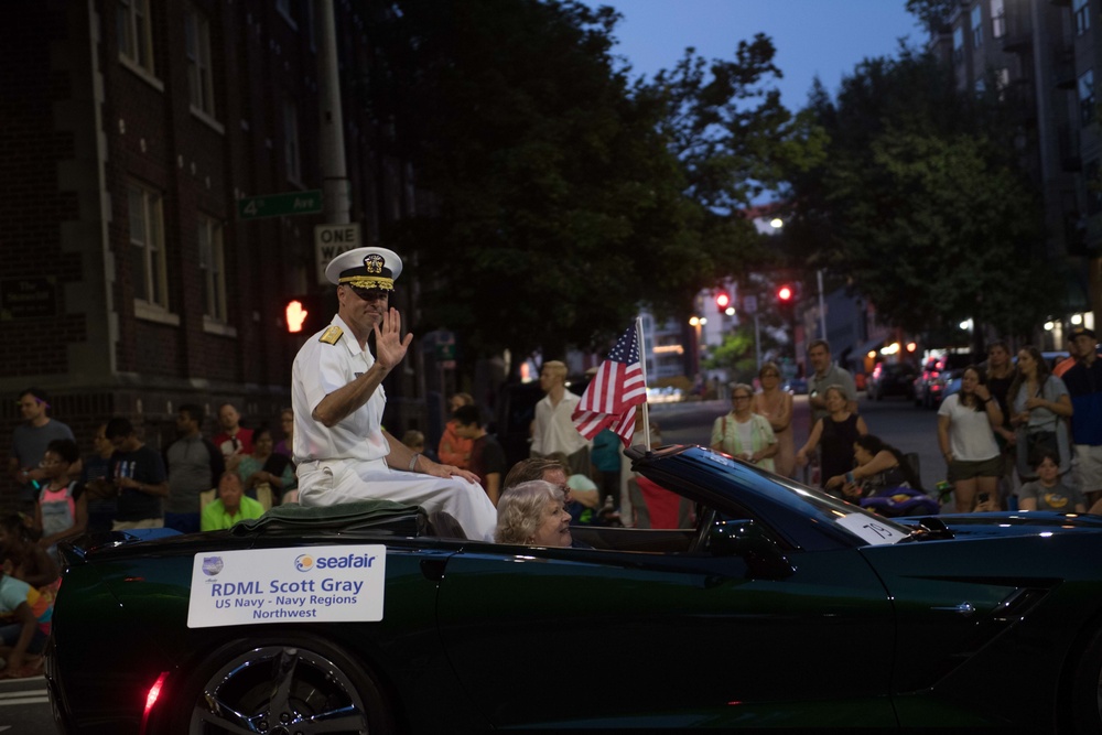 U.S. Navy Participates in Alaska Airlines Seafair Torchlight Parade