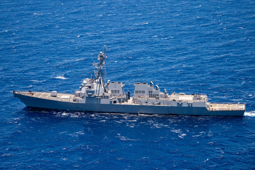 USS Sterett sails with partner nations during RIMPAC