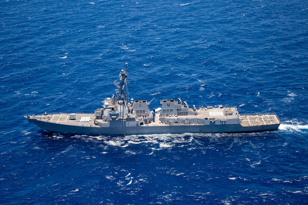 USS William P. Lawrence sails with partner nations during RIMPAC