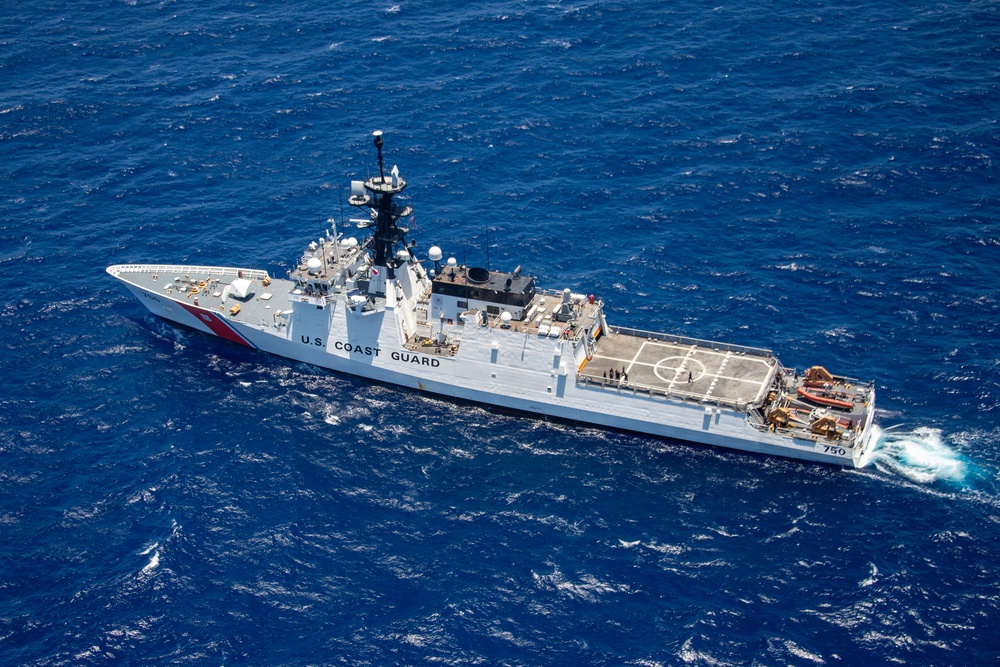 USCGC Bertholf sails with partner nations during RIMPAC