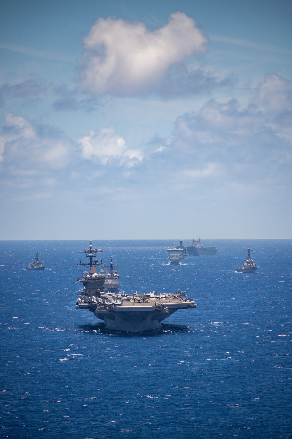 USS Carl Vinson sails with partner nations during RIMPAC