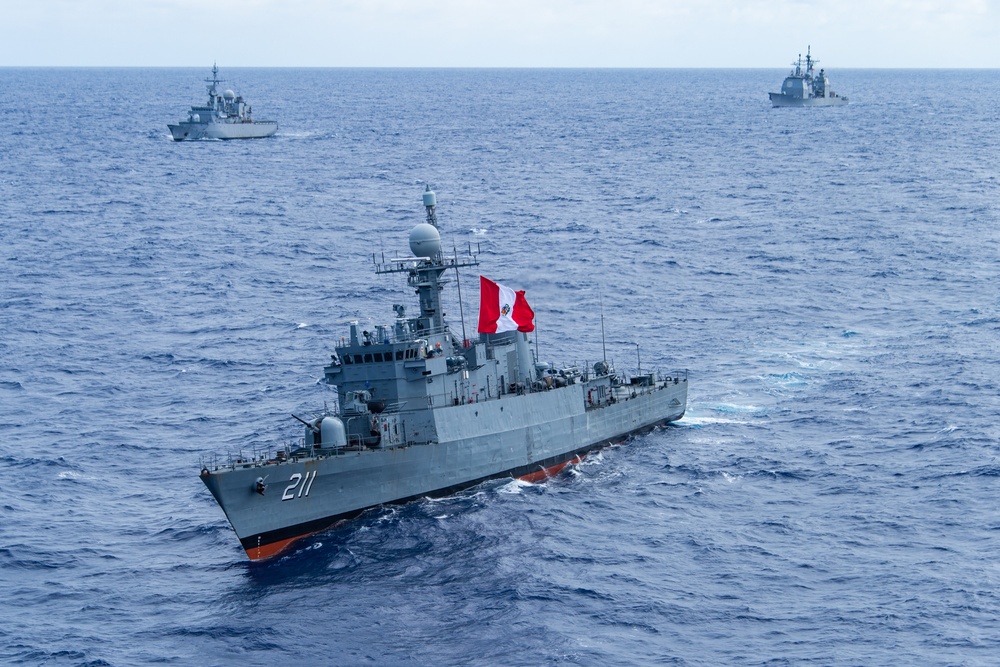 BAP Ferre sails with partner nations during RIMPAC