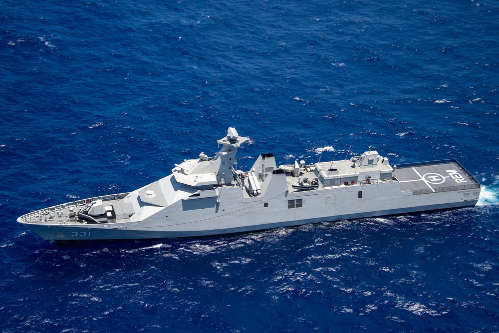 KRI Martadinata sails with partner nations during RIMPAC