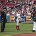 Marines with Marine Barracks Washingon D.C. help open up for the Red Sox