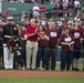 Marines with Marine Barracks Washingon D.C. help open up for the Red Sox