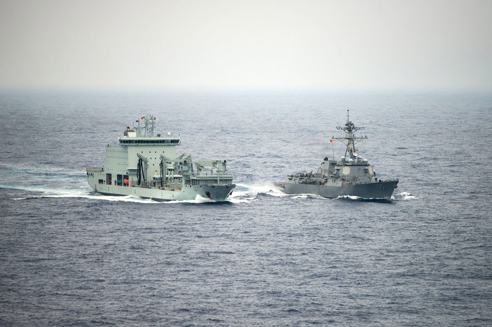 USS Dewey Conducts Replenishment-At-Sea with MV Asterix