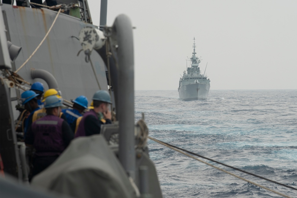 USS Preble Replenishment-at-sea with MV Asterix