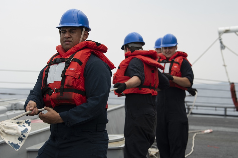 USS Preble Replenishment-at-sea with MV Asterix