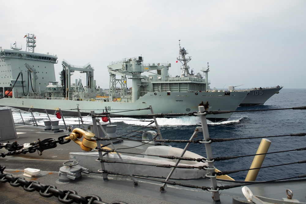 USS Preble Replenishment-at-sea with MV Asterix