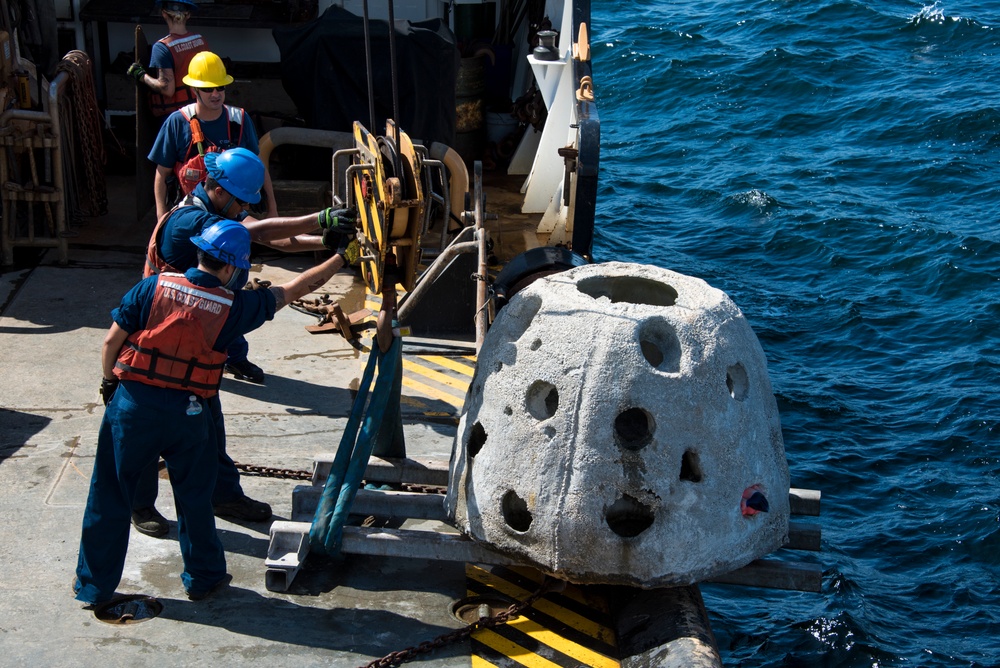 Coast Guard Cutter Maria Bray crew helps create underwater reef habitat